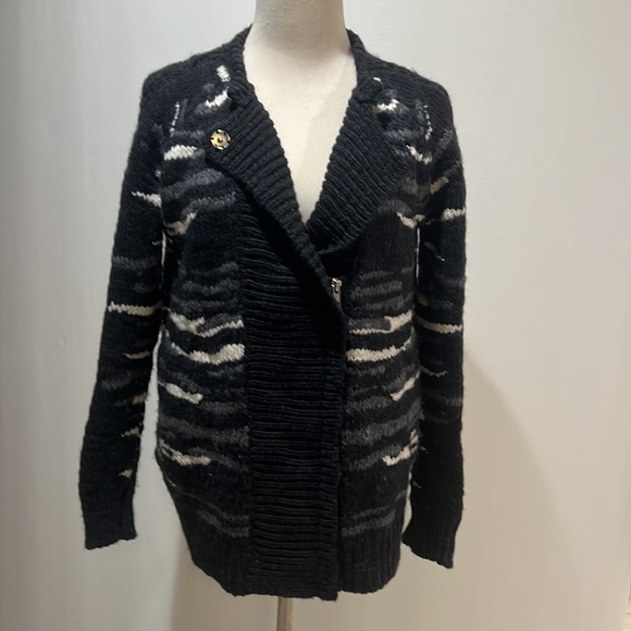 IRO Chunky lHandlnit” Merino Wool Zip-Up Cardigan36/S
